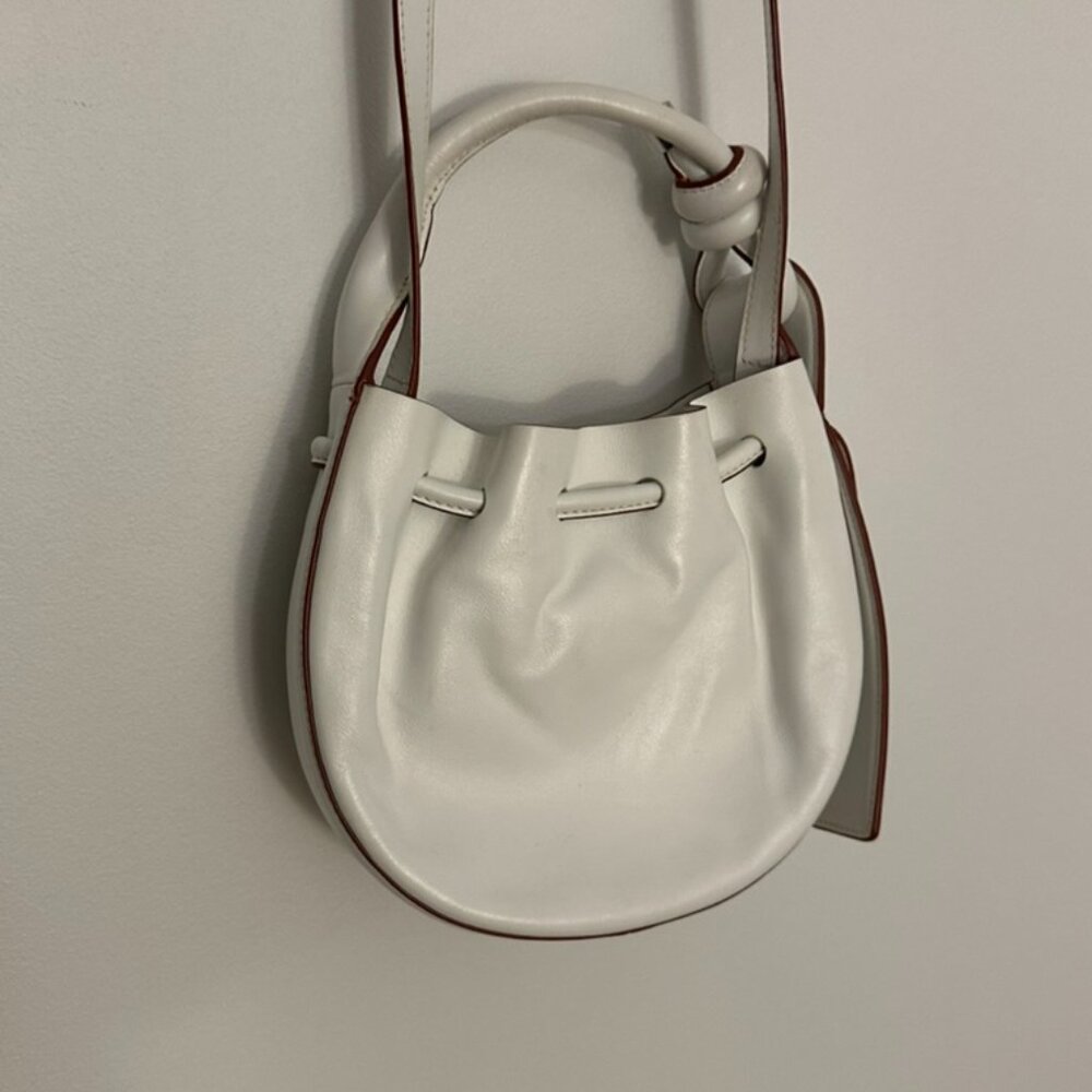 Behno Ina Mini Crossbody Bag - White/Terracotta | Nappa Leather - Picture 8 of 16
